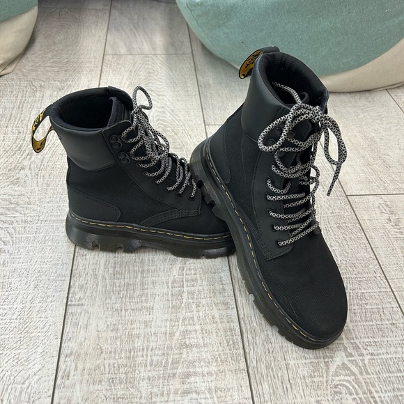 Dr. Martens Black Boots with Yellow Stitching - Picture 1 of 5